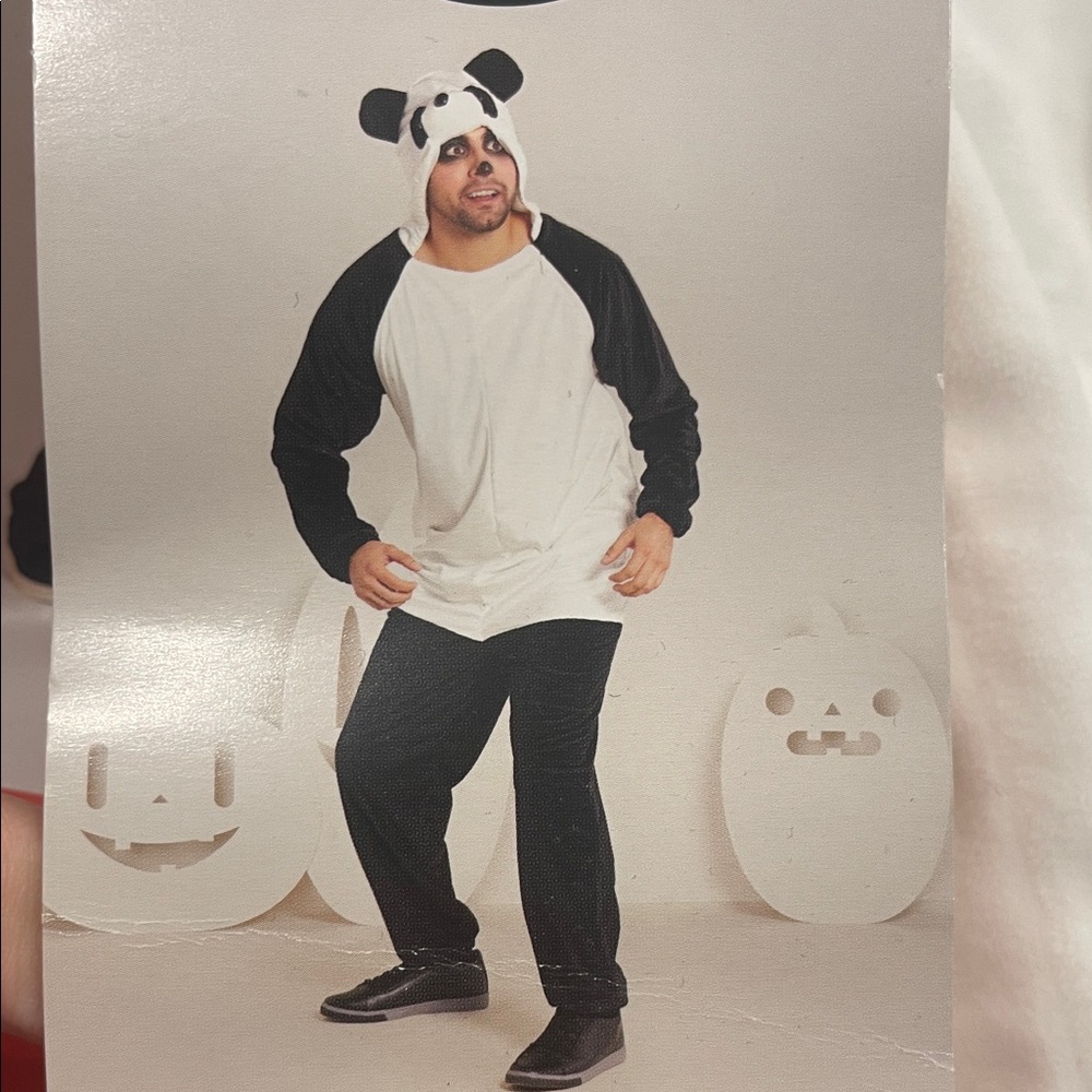 Panda Costume onesie jumpsuit with hood and NWT men’s large